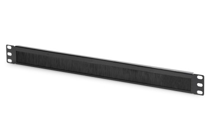 Pannello Di Chiusura Armadio Rack Con Foro Entrata Cavi Protetto Da Spazzola Colore Nero 1U
