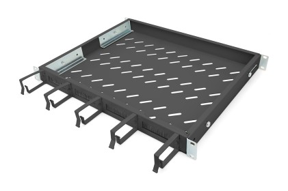 Ripiano Per Armadi Rack 19" Con Gestione Cavi Per Armadi 600 Mm Colore Nero