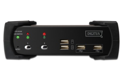 Data Switch Per 2 Pc Usb/Dvi Con 1 Utente Con Monitor Dvi, Mouse E Tastiera Usb, Condivisione Audio, Hub 2 Porte Usb 2.0 E 2 Set Cavi Inclusi