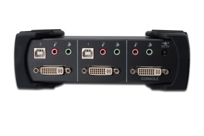 Data Switch Per 2 Pc Usb/Dvi Con 1 Utente Con Monitor Dvi, Mouse E Tastiera Usb, Condivisione Audio, Hub 2 Porte Usb 2.0 E 2 Set Cavi Inclusi