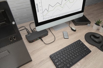 Switch Kvm Digitus 2 Porte 4K60Hz, 2 X Dp In, 1 X Dp/Hdmi Out