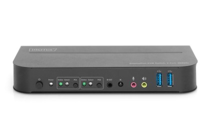 Switch Kvm Digitus 2 Porte 4K60Hz, 2 X Dp In, 1 X Dp/Hdmi Out