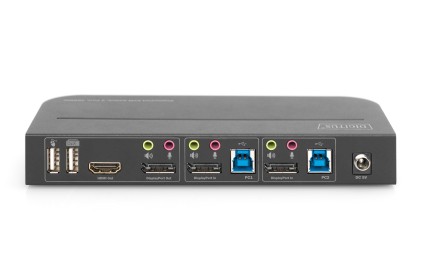 Switch Kvm Digitus 2 Porte 4K60Hz, 2 X Dp In, 1 X Dp/Hdmi Out