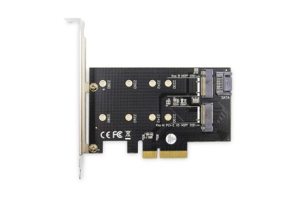 Scheda Add-On M.2 Ngff/Nvme Ssd Pciexpress Supporta Chiavi B, M E B+M, Dimensioni 80, 60, 42 E 30 Mm