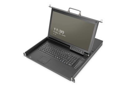 Console Kvm Modulare Hd Lcd Con Tft Da 17", Connessione Kvm Hdmi A 16 Porte, Touchpad, Layout Tastiera Italiana