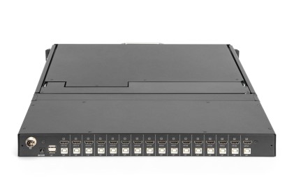 Console Kvm Modulare Hd Lcd Con Tft Da 17", Connessione Kvm Hdmi A 16 Porte, Touchpad, Layout Tastiera Italiana