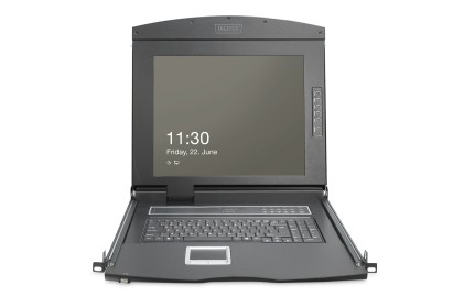 Console Kvm Modulare Hd Lcd Con Tft Da 19&#34;, Connessione Kvm Vga A 1 Porta, Touchpad, Layout Tastiera Italiana