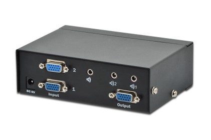 Switch Selettore Video Vga 15 Poli Femmina 2 Pc 1 Monitor Con Condivisione Audio