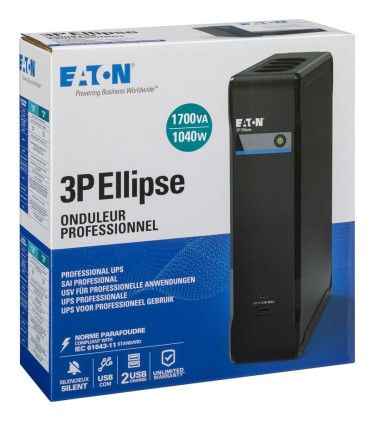 Eaton Ellipse Eco Ups Usb Din 1600 Va 1000W Ingr: C14 Usc: (4) Schuko (4) Schuko Solo Sovratends Tow