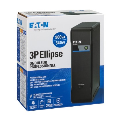 Eaton Ups Ellipse 3P Usb, 900 Va, 540 W, Ingr: C14 Usc: (3) Schuko (4) Schuko Solo Sovratens, Tower