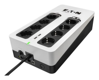 Eaton 3S Gen2 Ups Din, 850 Va 510W Ingr: Schuko Usc: (4) Schuko (4) Schuko Solo Surge Com Usb Tower