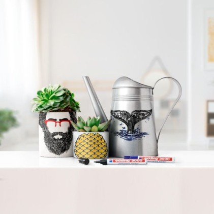 Edding 3000 marcatore permanente Tipo di punta Nero, Blu, Verde, Rosso, Giallo 5 pz