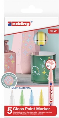 Edding 751 marcatore permanente Tipo di punta Blu, Verde, Rosa, Bianco, Giallo 5 pz
