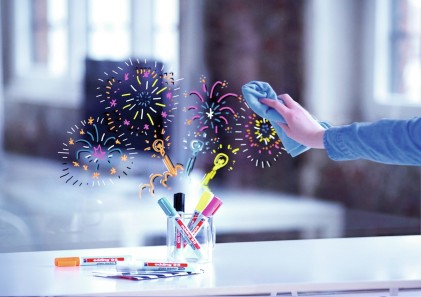 Edding 95 Glass evidenziatore 4 pz Tipo di punta Nero, Blu, Arancione, Rosa