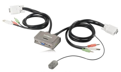 EDIMAX EK-2U2CA 2 Port USB Audio KVM Switch with building cable