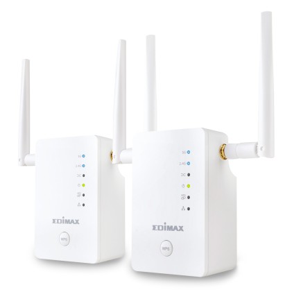 EDIMAX RE11 Gemini WiFi AC1200 Dual-Band Roaming Extender/AP/Bridge External Detachable antennas Kit: 2units
