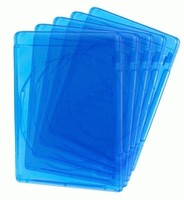 Custodia Singola Per Dvd/Blu Ray Colore Blu Con Tasca