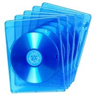 Custodia Singola Per Dvd/Blu Ray Colore Blu Con Tasca