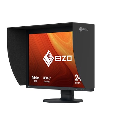 Eizo Monitor 24", 16:10, 1920X1200, Wide Gamut, Ips Lcd, Calibration Sensor, 400 Cd/Sqm, Usb-C (Disp