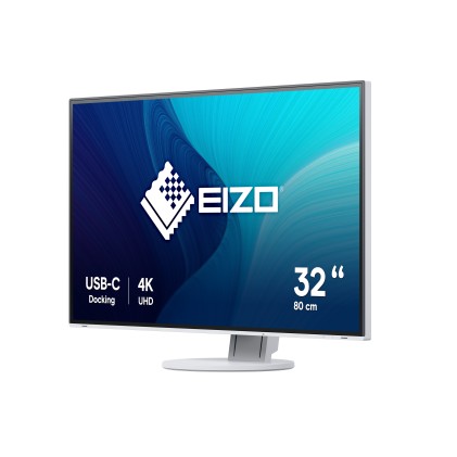 Eizo Monitor 31,5 Led Ips 16:9 4K Uhd 350 Cdm, Dp/Hdmi, Pivot, Flexscan Ev3285-Wt, Bianco