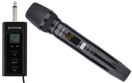 Microfono Empire Uhf Ice Con Ricevitore A 2 Canali