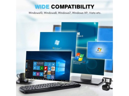 Encore Webcam Hd Con Microfono 640X480, 30Fps, Angolo Visuale 60 Gradi, Sensore Cmos, Cavo Usb 1.8M