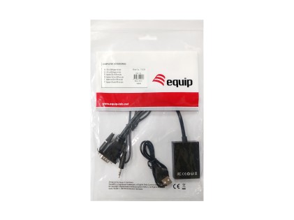 Equip 119038 cavo e adattatore video 0,2 m VGA (D-Sub) + 3.5mm DVI-D + USB Nero