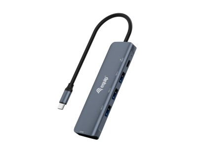 Equip 133487 hub di interfaccia USB 3.2 Gen 1 (3.1 Gen 1) Type-C 5000 Mbit/s Nero, Grigio