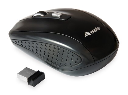 Equip Mouse Wireless USB 1600dpi - 3 Pulsanti - Uso Ambidestro - Colore Nero