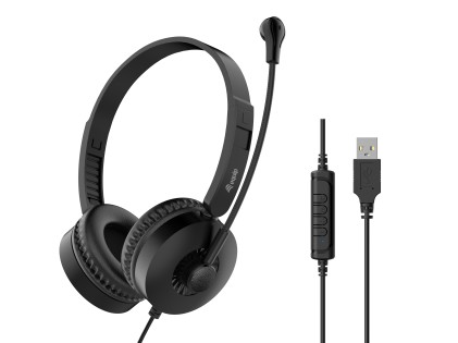Cuffia C/Microfono Usb Bk Contr.Remoto Cavo 2Mt