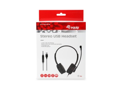 Cuffia C/Microfono Usb Bk Contr.Remoto Cavo 2Mt