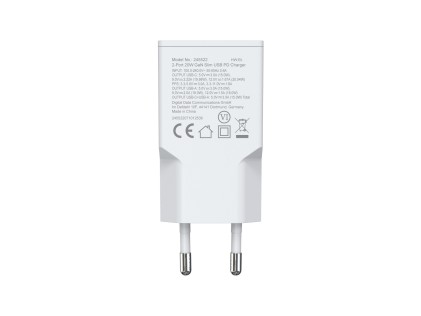 Alimentatore 20W Gan 2 Porte Slim W 1*Usb C+1*Usb A Qc+Pd3.0