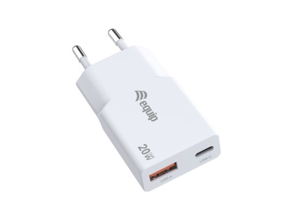 Alimentatore 20W Gan 2 Porte Slim W 1*Usb C+1*Usb A Qc+Pd3.0