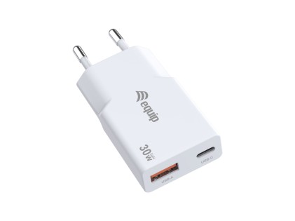 Alimentatore 30W Gan 2 Porte Slim W 1*Usb C+1*Usb A Qc+Pd3.0