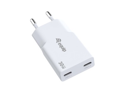Alimentatore 30W Gan 2 Porte Slim W 2*Usb C Qc+Pd3.0