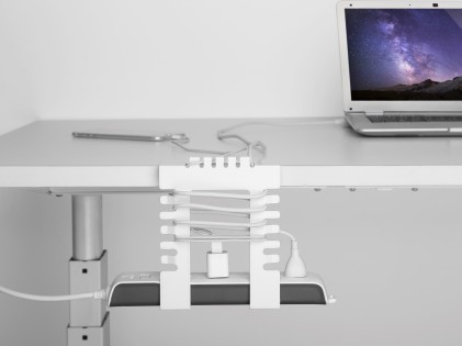 Equip 650807 organizer per cavi Scrivania Supporto per cavo Bianco 1 pz