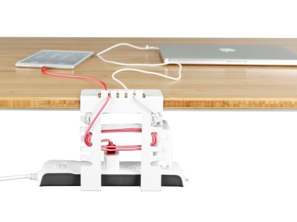 Equip 650807 organizer per cavi Scrivania Supporto per cavo Bianco 1 pz