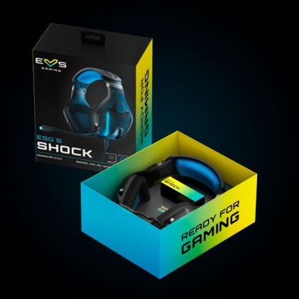 Energy Sistem ESG 5 SHOCK Cuffie Cablato A Padiglione Giocare Nero, Blu