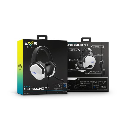 Energy Sistem ESG 4 WHITE Thunder Cuffie Cablato A Padiglione Giocare USB tipo A Bianco