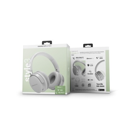 Energy Sistem Style 3 Cuffie Con cavo e senza cavo A Padiglione Musica e Chiamate USB tipo-C Bluetooth Grigio