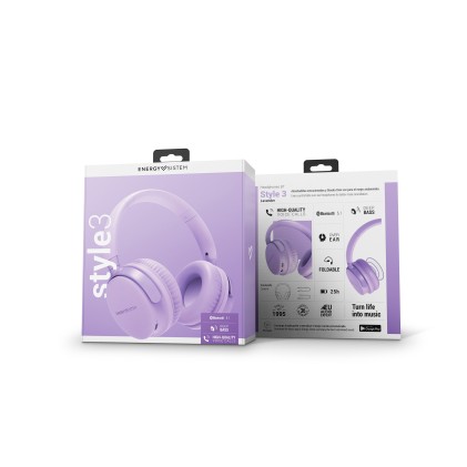 Energy Sistem Style 3 Auricolare Cablato Passanuca Musica e Chiamate Bluetooth Lavanda