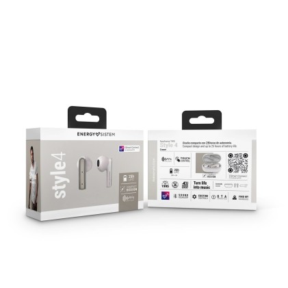 Energy Sistem Style 4 Cuffie True Wireless Stereo (TWS) In-ear Musica e Chiamate USB tipo-C Bluetooth Crema