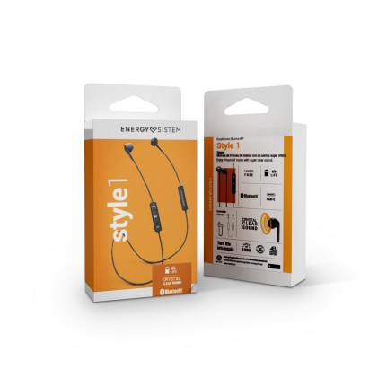 Energy Sistem Style 1 Cuffie Wireless In-ear Musica e Chiamate USB tipo-C Bluetooth Nero