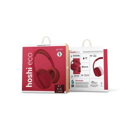 Energy Sistem Hoshi Eco Auricolare Wireless A Padiglione Musica e Chiamate USB tipo-C Bluetooth Rosso