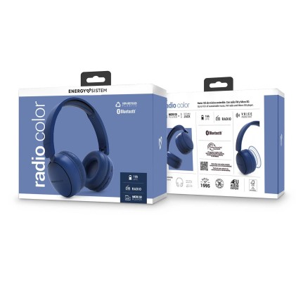 Energy Sistem Radio Color Auricolare Wireless A Padiglione Musica e Chiamate USB tipo-C Bluetooth Indaco