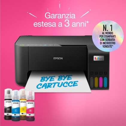 Epson Multifunzione Ink A4 Colore, Ecotank Et-2860, 33Ppm, Usb/Wifi, 3 In 1