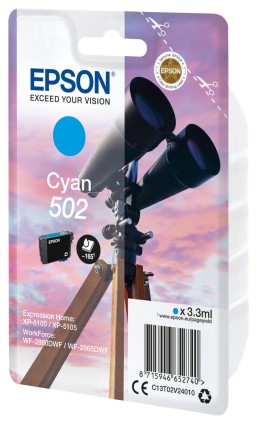 ORIGINALE Epson Cartuccia d&#39;inchiostro ciano C13T02V24010 502 165 pagine 3,3ml