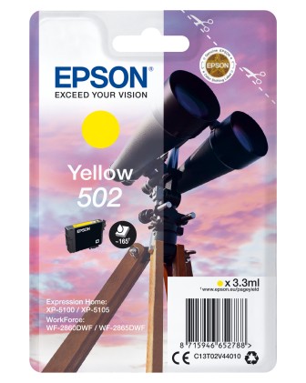 ORIGINALE Epson Cartuccia d&#39;inchiostro giallo C13T02V44010 502 165 pagine 3,3ml