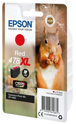 ORIGINALE Epson Cartuccia d'inchiostro Rosso C13T04F54010 478XL 830 pagine 10,2ml