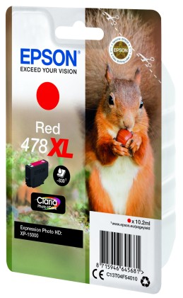 ORIGINALE Epson Cartuccia d'inchiostro Rosso C13T04F54010 478XL 830 pagine 10,2ml